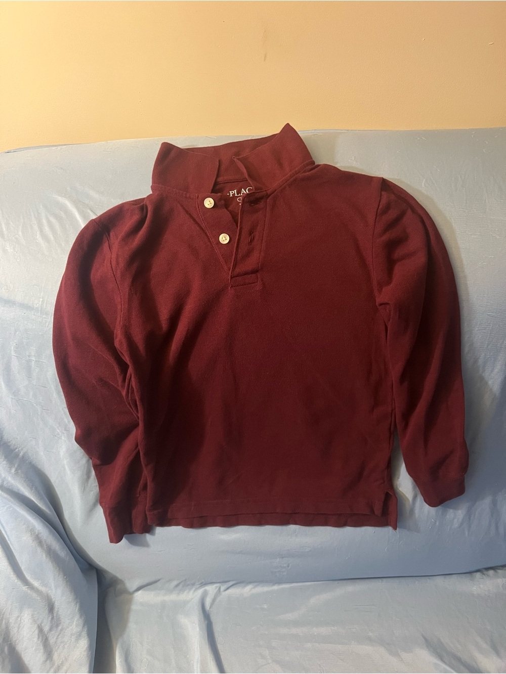 The Children's Place Boys Burgundy Long Sleeve Polo Shirt